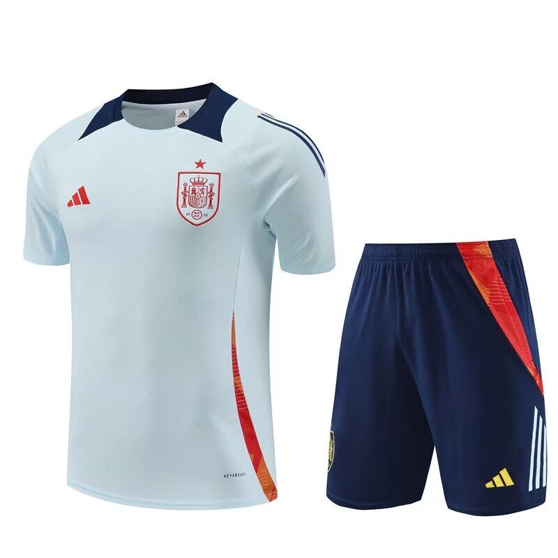 AAA Quality Spain 24/25 Light Blue/Red Training Kit Jerseys